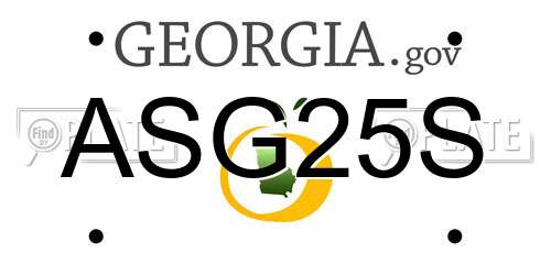 ASG25S Georgia License Plate