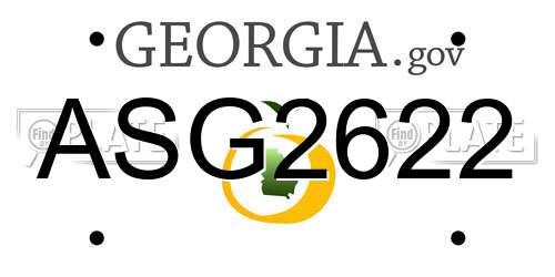 ASG2622 Georgia License Plate