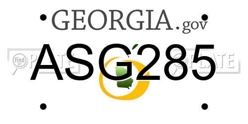 ASG285 Georgia License Plate