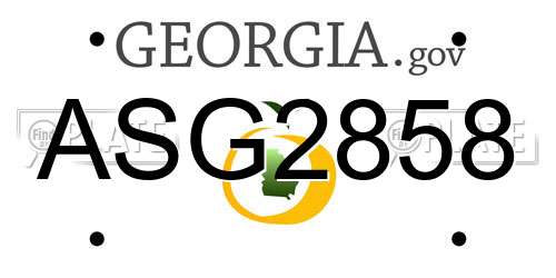 ASG2858 Georgia License Plate