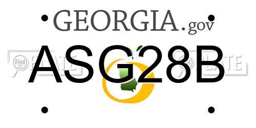 ASG28B Georgia License Plate