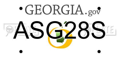 ASG28S Georgia License Plate