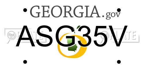 ASG35V Georgia License Plate