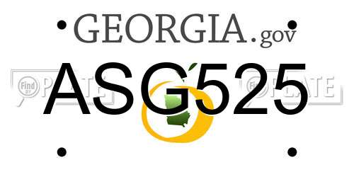ASG525 Georgia License Plate
