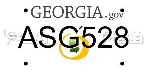 ASG528 Georgia License Plate