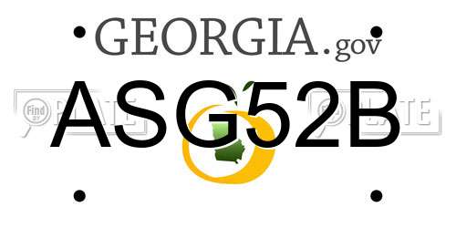 ASG52B Georgia License Plate