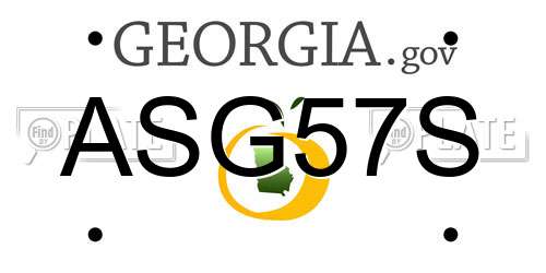 ASG57S Georgia License Plate