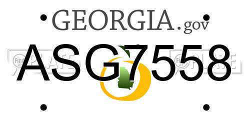 ASG7558 Georgia License Plate