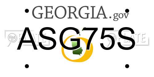 ASG75S Georgia License Plate