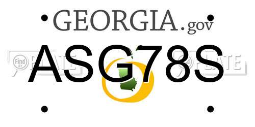 ASG78S Georgia License Plate