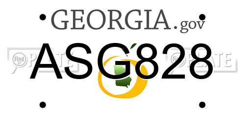 ASG828 Georgia License Plate