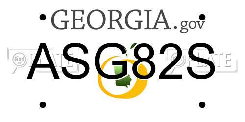 ASG82S Georgia License Plate