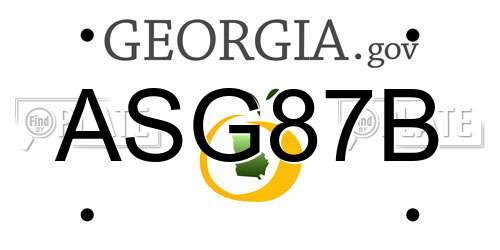 ASG87B Georgia License Plate