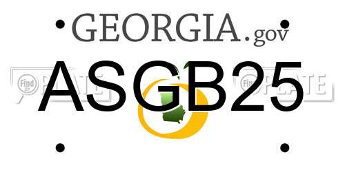 ASGB25 Georgia License Plate