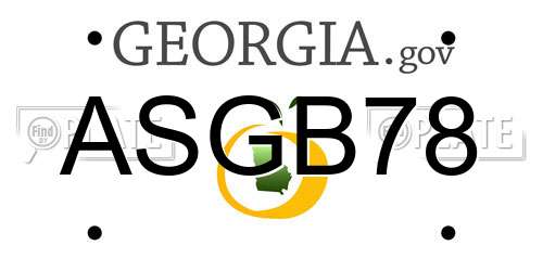 ASGB78 Georgia License Plate