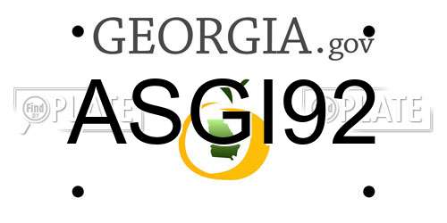 ASGI92 Georgia License Plate