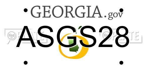ASGS28 Georgia License Plate