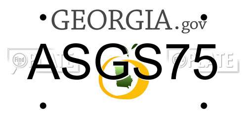 ASGS75 Georgia License Plate