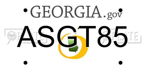 ASGT85 Georgia License Plate