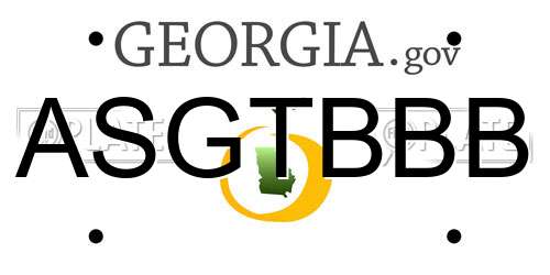 ASGTBBB Georgia License Plate