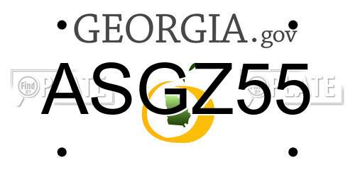 ASGZ55 Georgia License Plate