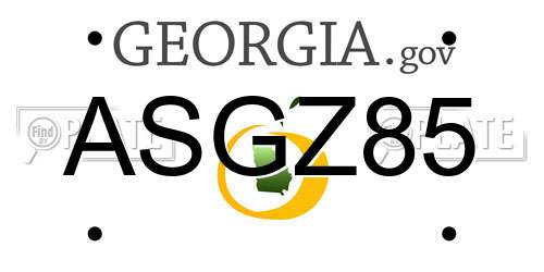 ASGZ85 Georgia License Plate