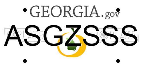 ASGZSSS Georgia License Plate