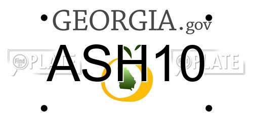 ASH10 Georgia License Plate