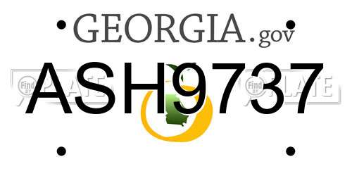 ASH9737 Georgia License Plate