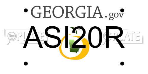 ASI20R Georgia License Plate
