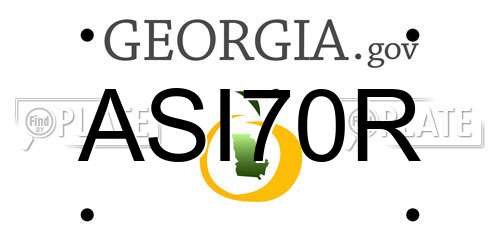 ASI70R Georgia License Plate