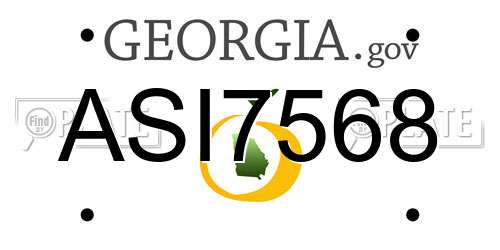 ASI7568 Georgia License Plate