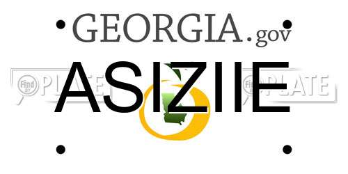 ASIZIIE Georgia License Plate