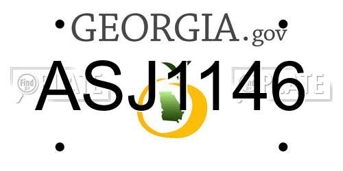 ASJ1146 Georgia License Plate