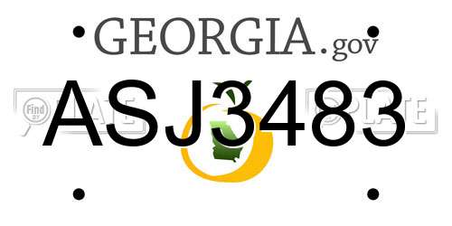 ASJ3483 Georgia License Plate