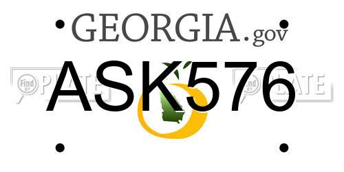 ASK576 Georgia License Plate