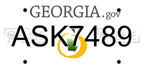 ASK7489 Georgia License Plate