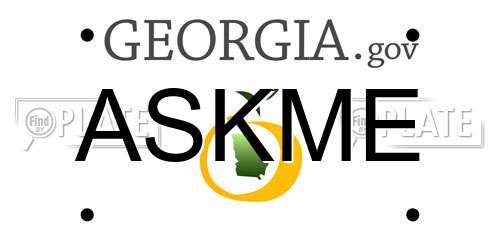ASKME Georgia License Plate