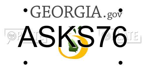 ASKS76 Georgia License Plate