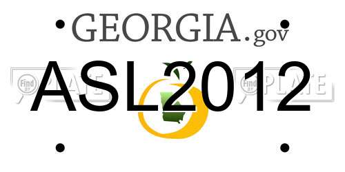ASL2012 Georgia License Plate