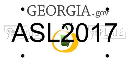 ASL2017 Georgia License Plate