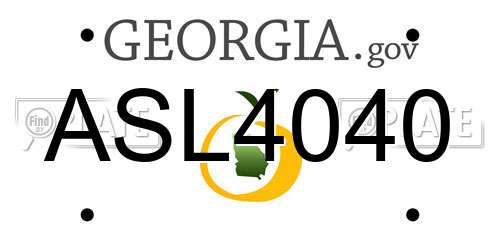 ASL4040 Georgia License Plate