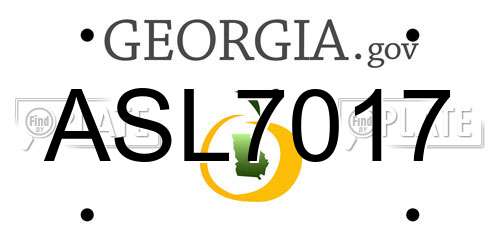 ASL7017 Georgia License Plate