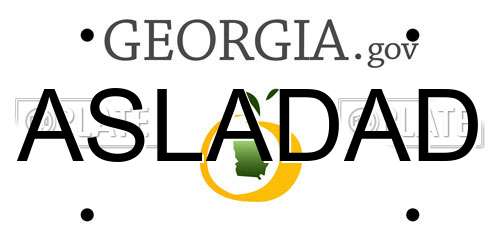 ASLADAD Georgia License Plate