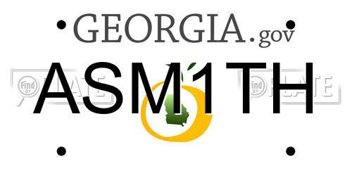 ASM1TH Georgia License Plate
