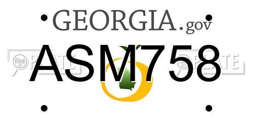ASM758 Georgia License Plate