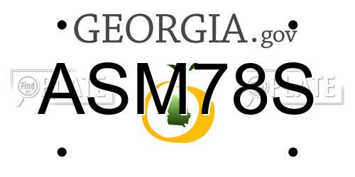 ASM78S Georgia License Plate