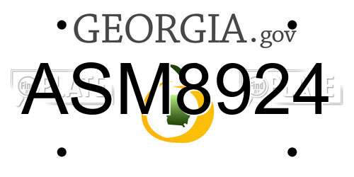 ASM8924 Georgia License Plate