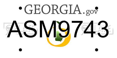 ASM9743 Georgia License Plate