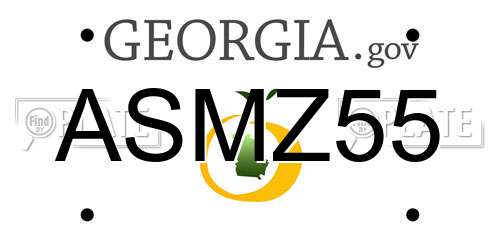 ASMZ55 Georgia License Plate